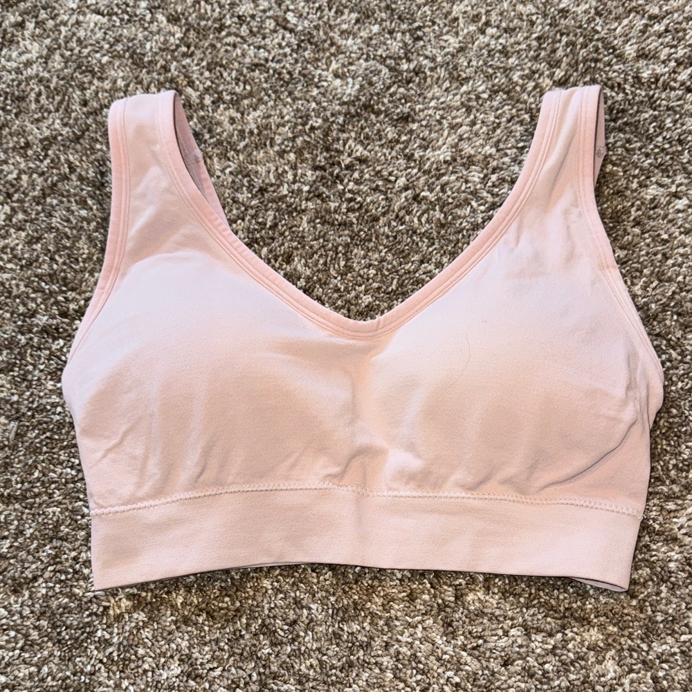 Jockey Light Pink V-Neck Sports Bra